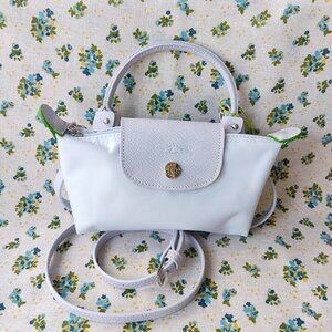 Longchamp Le Pliage Green Mini Pouch Taro Purple